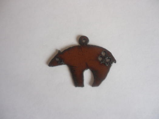 (image for) Spirit Bear metal pendant w/loop #SS002L